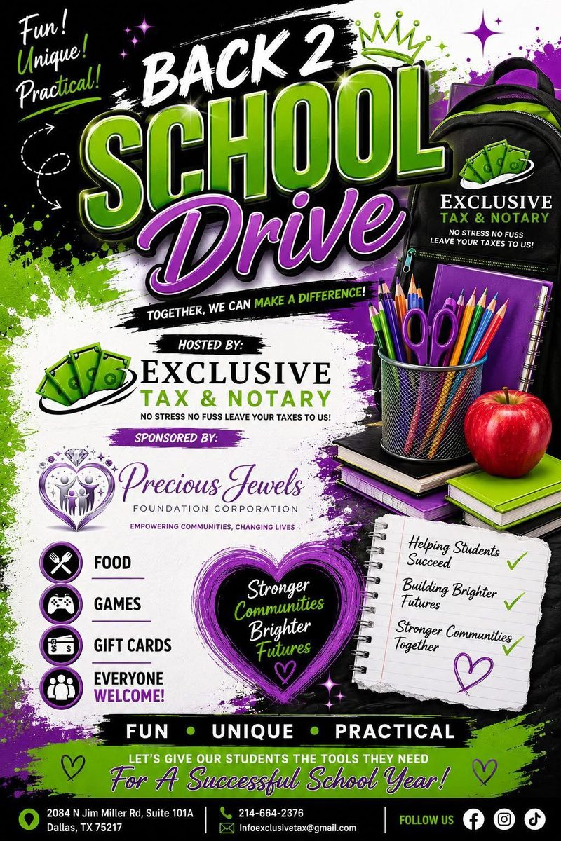 Precious Jewels Foundation upcoming event flyer